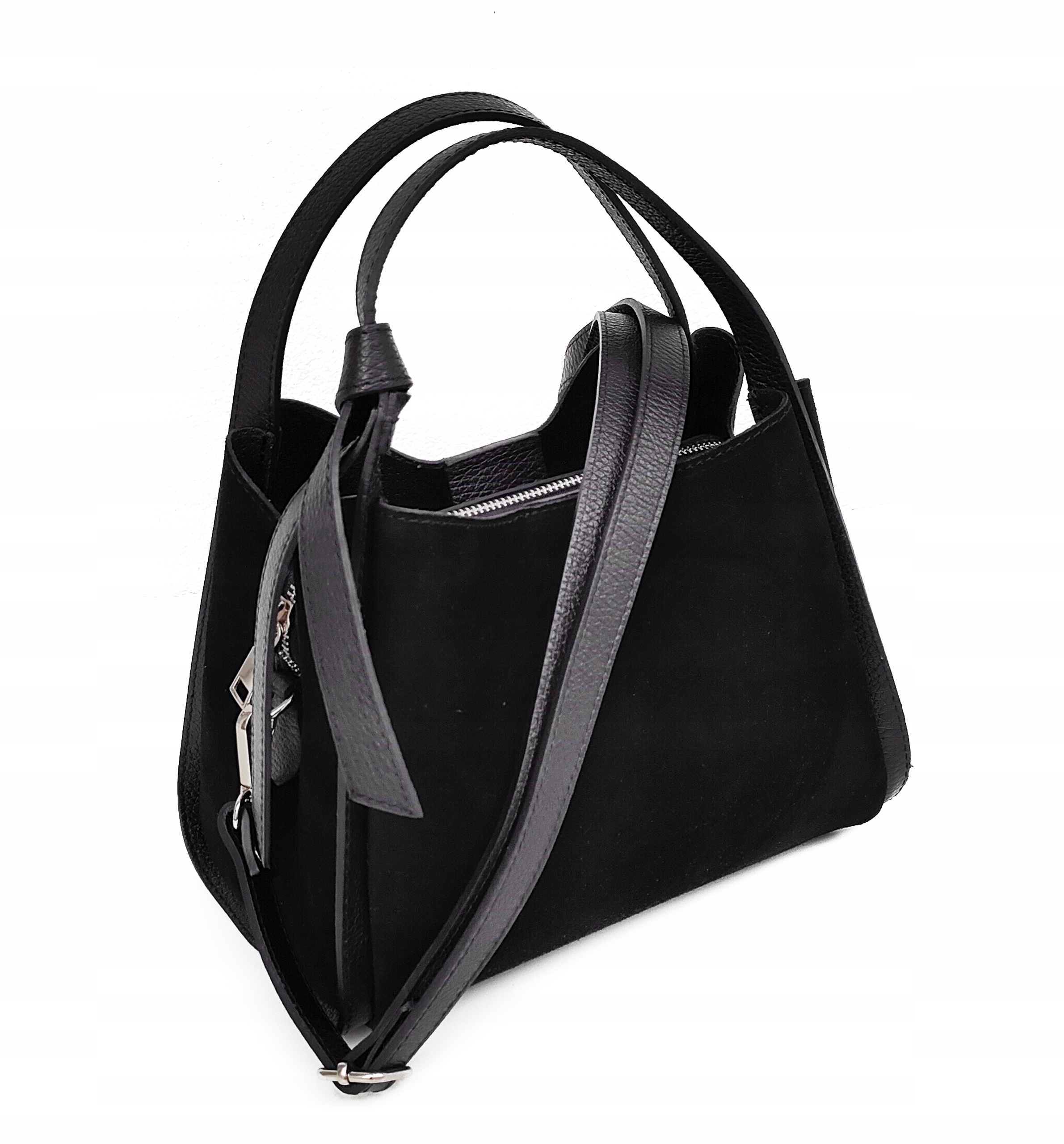 Semišový černý kufřík Vera Pelle