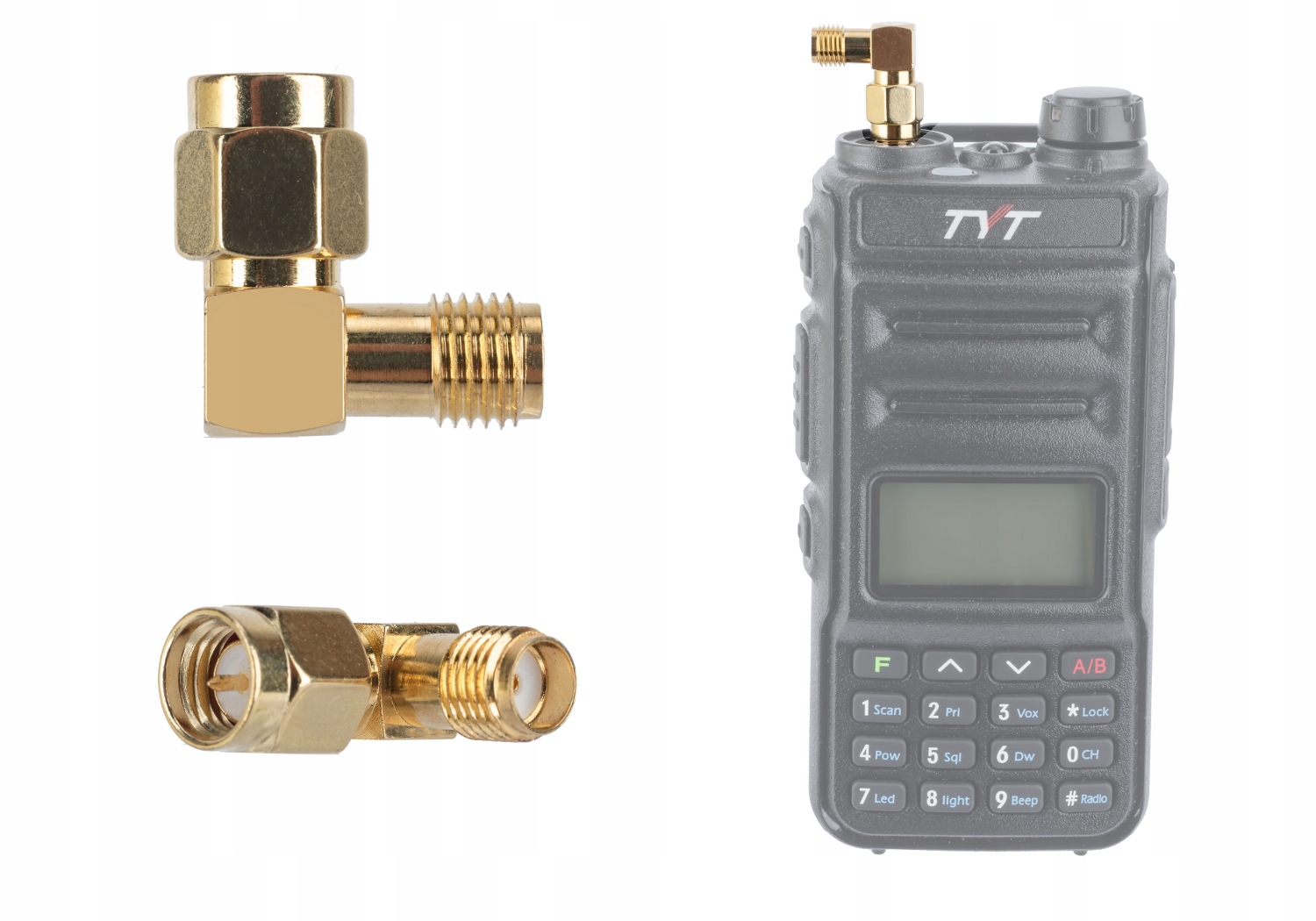Przejściówka kątowa SMA-F/SMA-M TYT WOUXUN YAESU