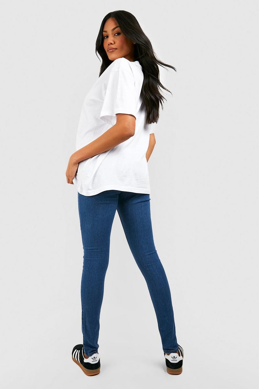 BOOHOO CIĄŻOWE NIEBIESKIE SPODNIE JEGGINSY L66 NG2__M Rozmiar M