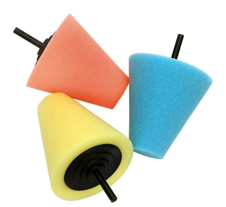 Gąbki polerskie stożkowe Falon-Tech FT0506 3 sz do felg polerowania wydechu