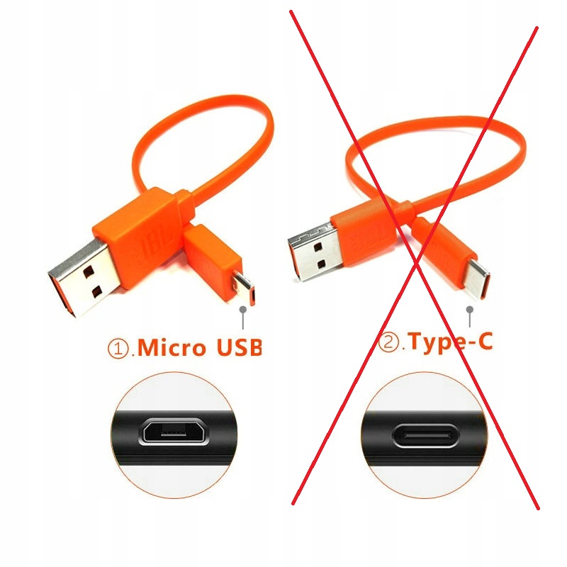 KABEL JBL 100cm USB - micro USB B Ładowanie Marka JBL