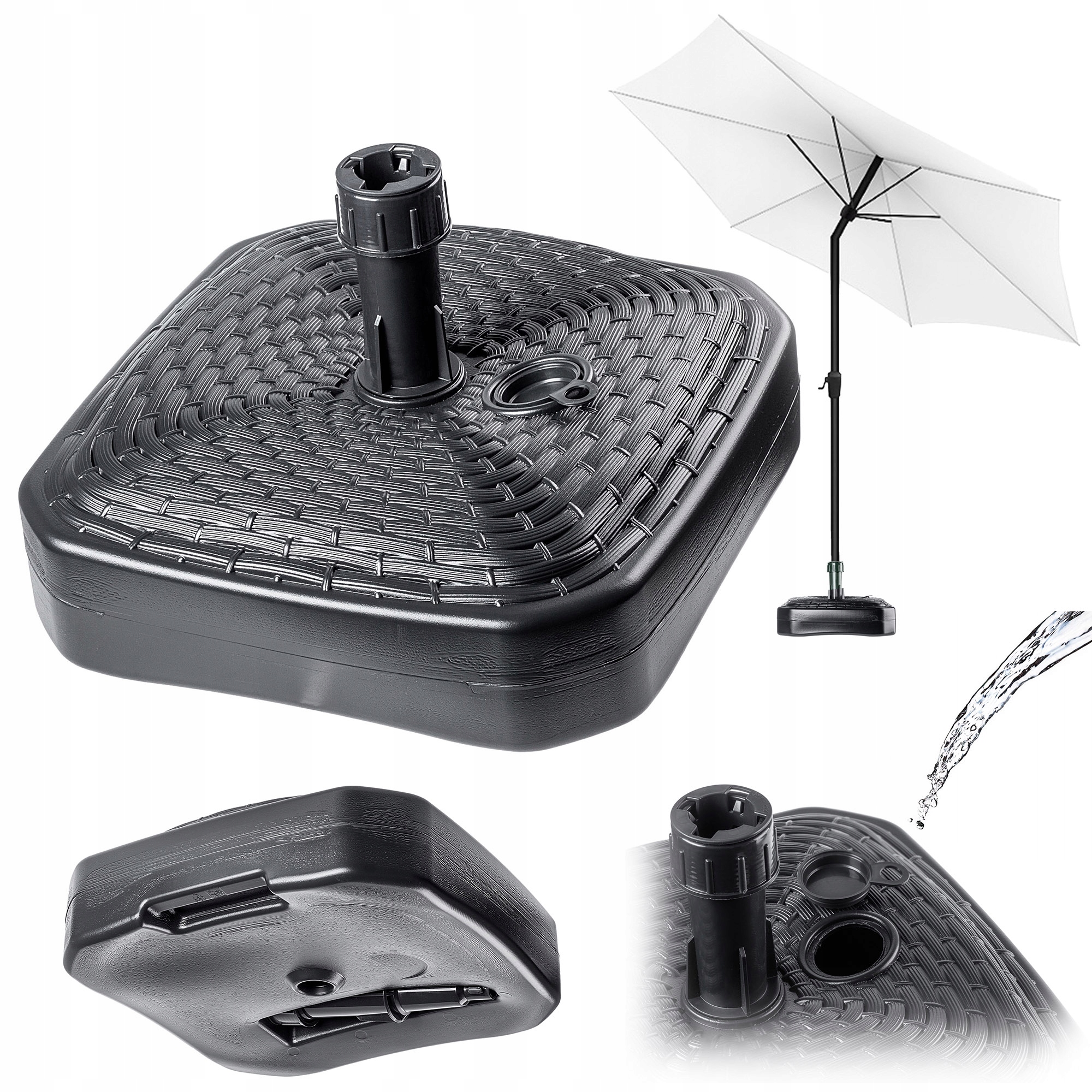 PODSTAWA PARASOLA STOJAK POD PARASOL OGRODOWY KWADRATOWY 39cm OBCIĄŻNIK