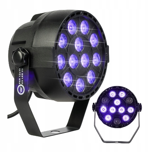 Reflektor Sceniczny Imprezowy Ultrafioletowy Disco Par 12x1W Uv Led V2