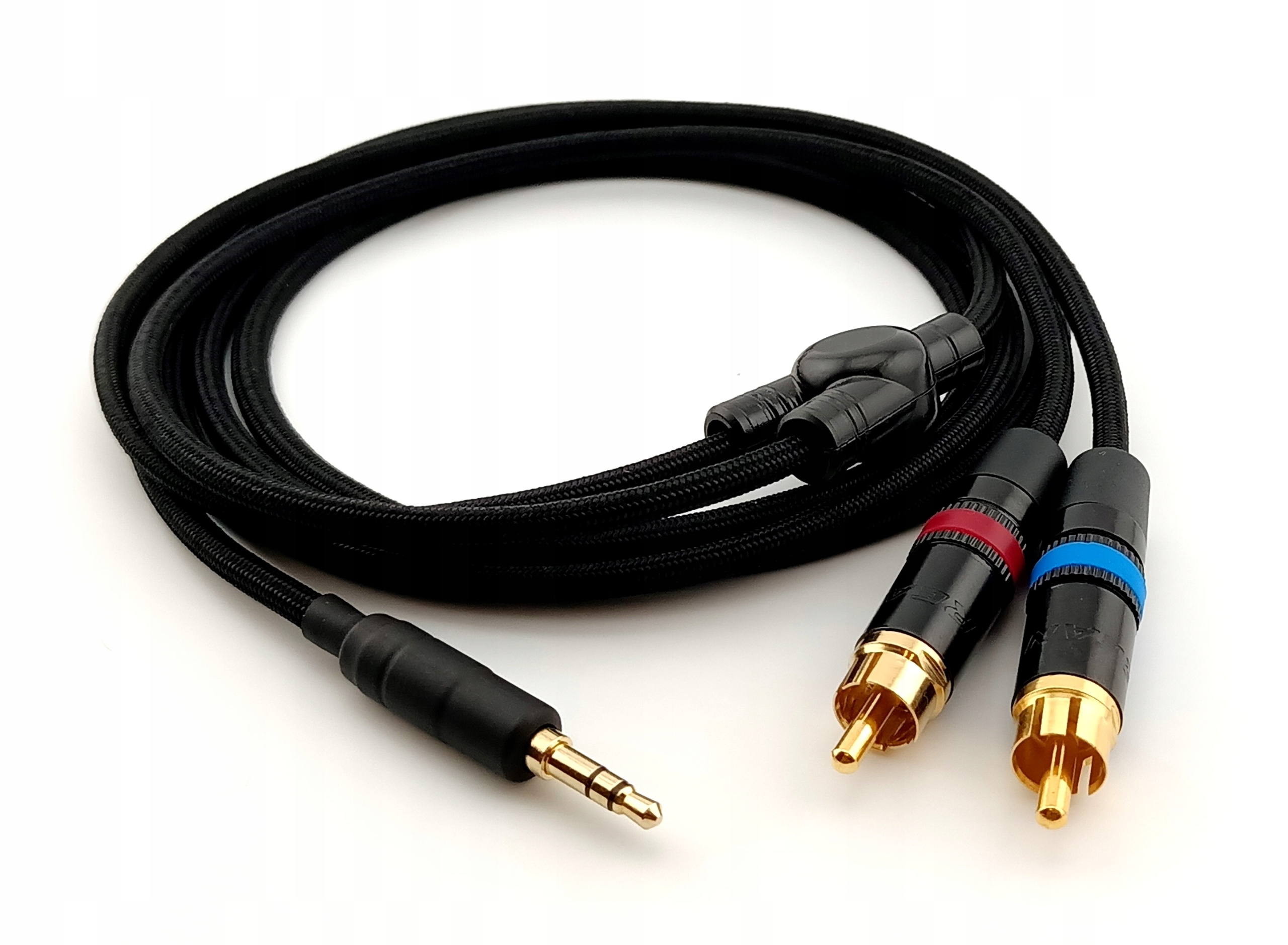Kábel Aux 3,5 mm 6,3 mm 2 x Rca ručne vyrobený, farebné varianty 5 m