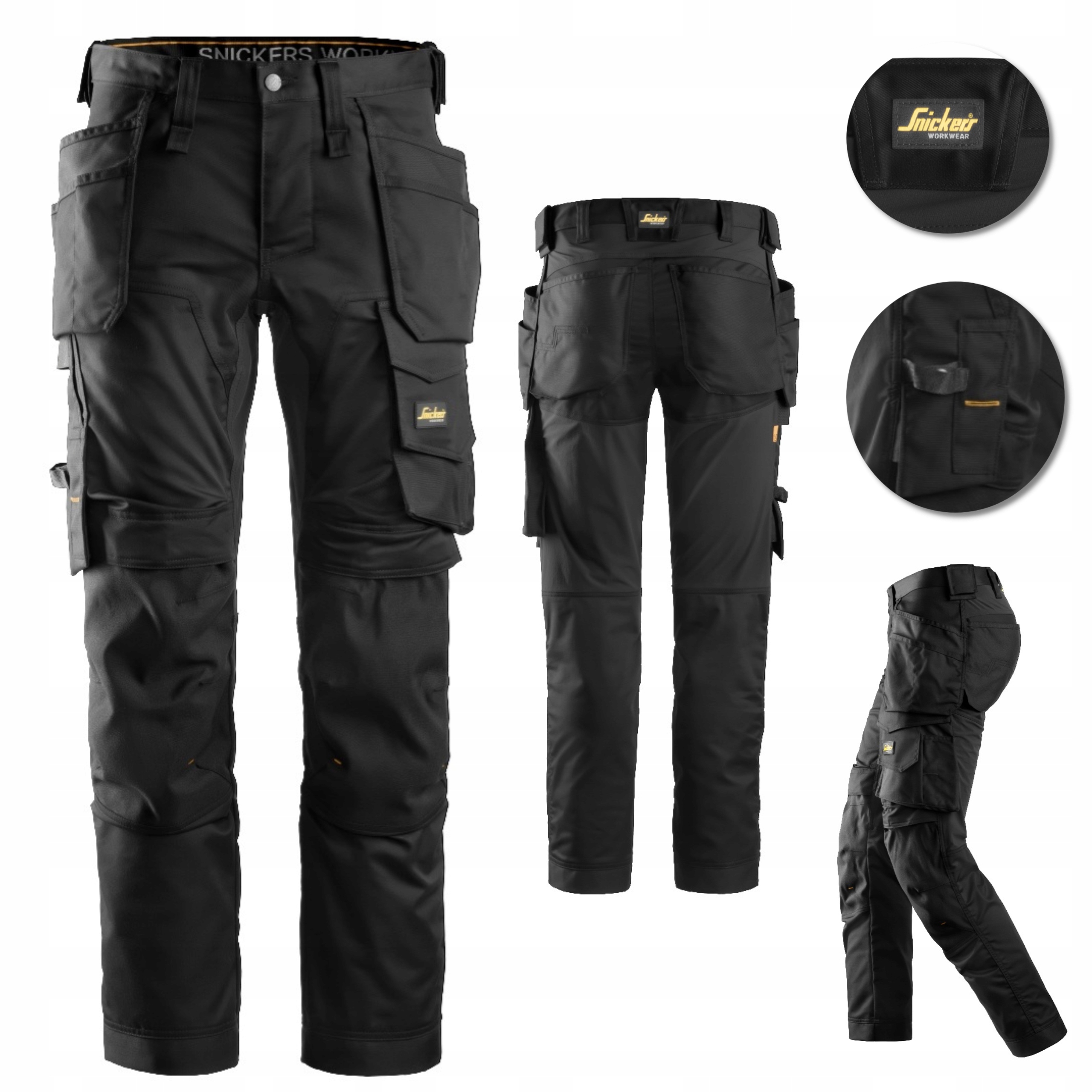 Spodnie robocze Snickers 6241 elastyczne monterskie Stretch 60 czarny