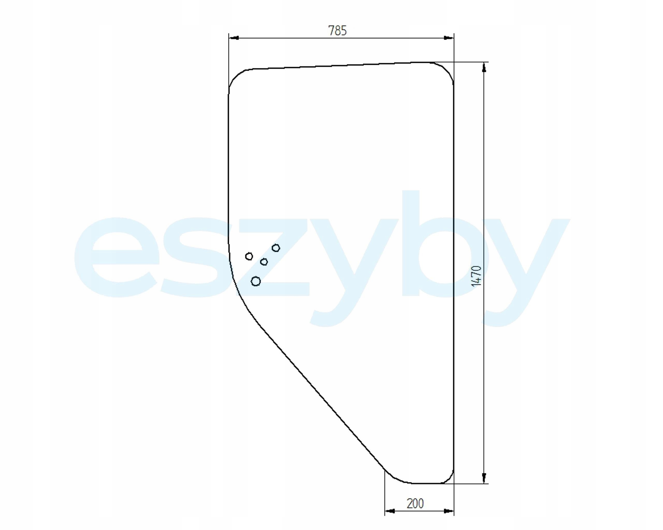 sklo srovnávač Cat 140M-3 boční pravé 300-1874