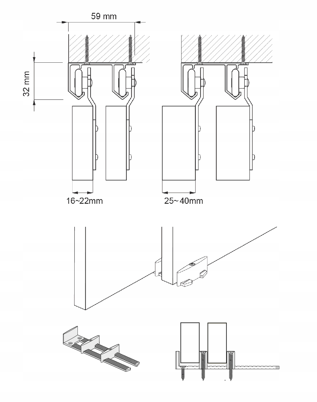 System do drzwi przesuwnych w szafach ZOL 2000 /3D Kod producenta ZOL_2000/3D
