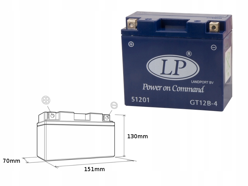 Landport Gélová Batéria GT12B-4 (mg LT12B-4) 12V 11AH 151X70X130 Bezúdržbová