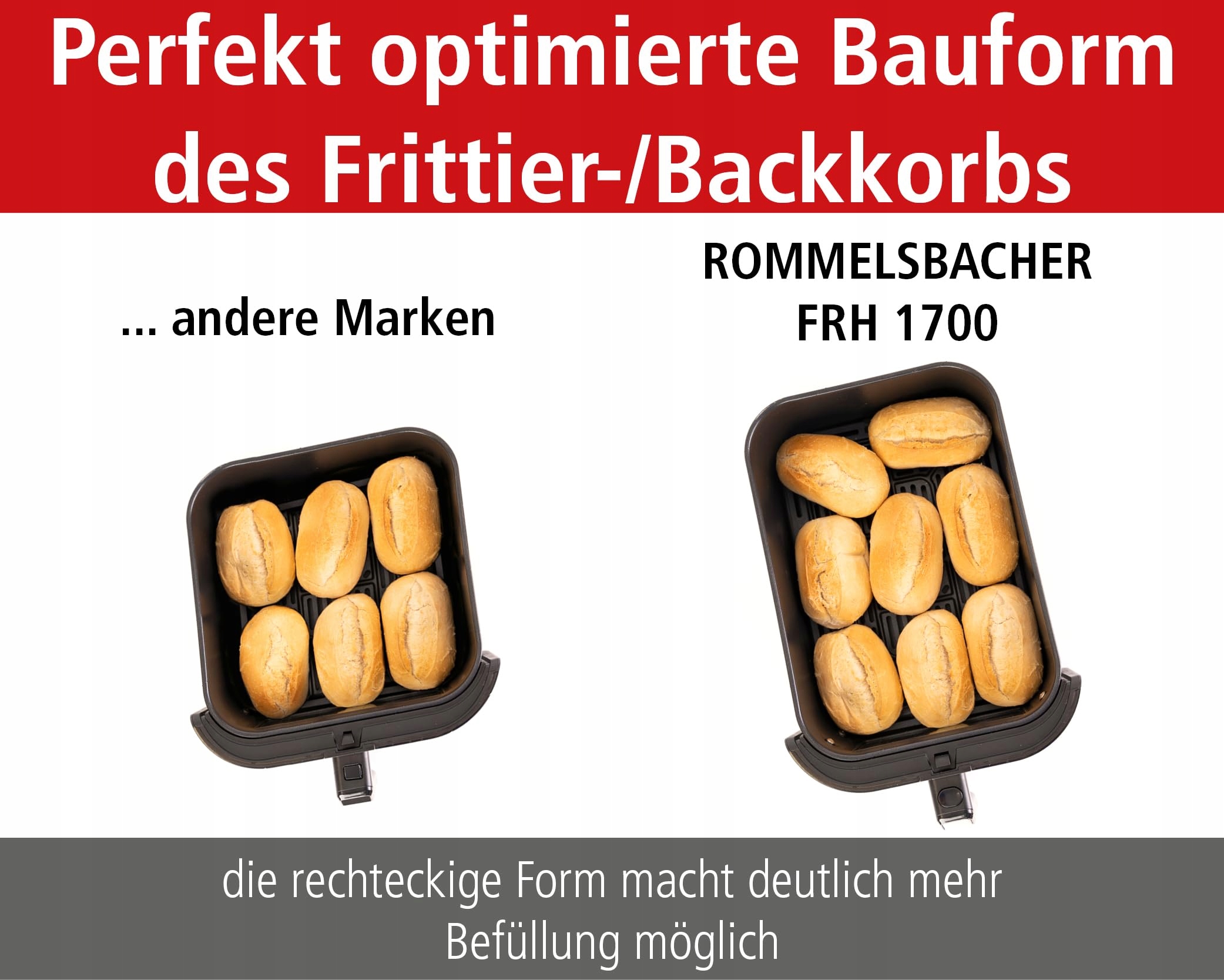 ROMMELSBACHER Frytkownica Beztłuszczowa XXL 8L Cicha 10 Programów 60-200°C — miniatura 5