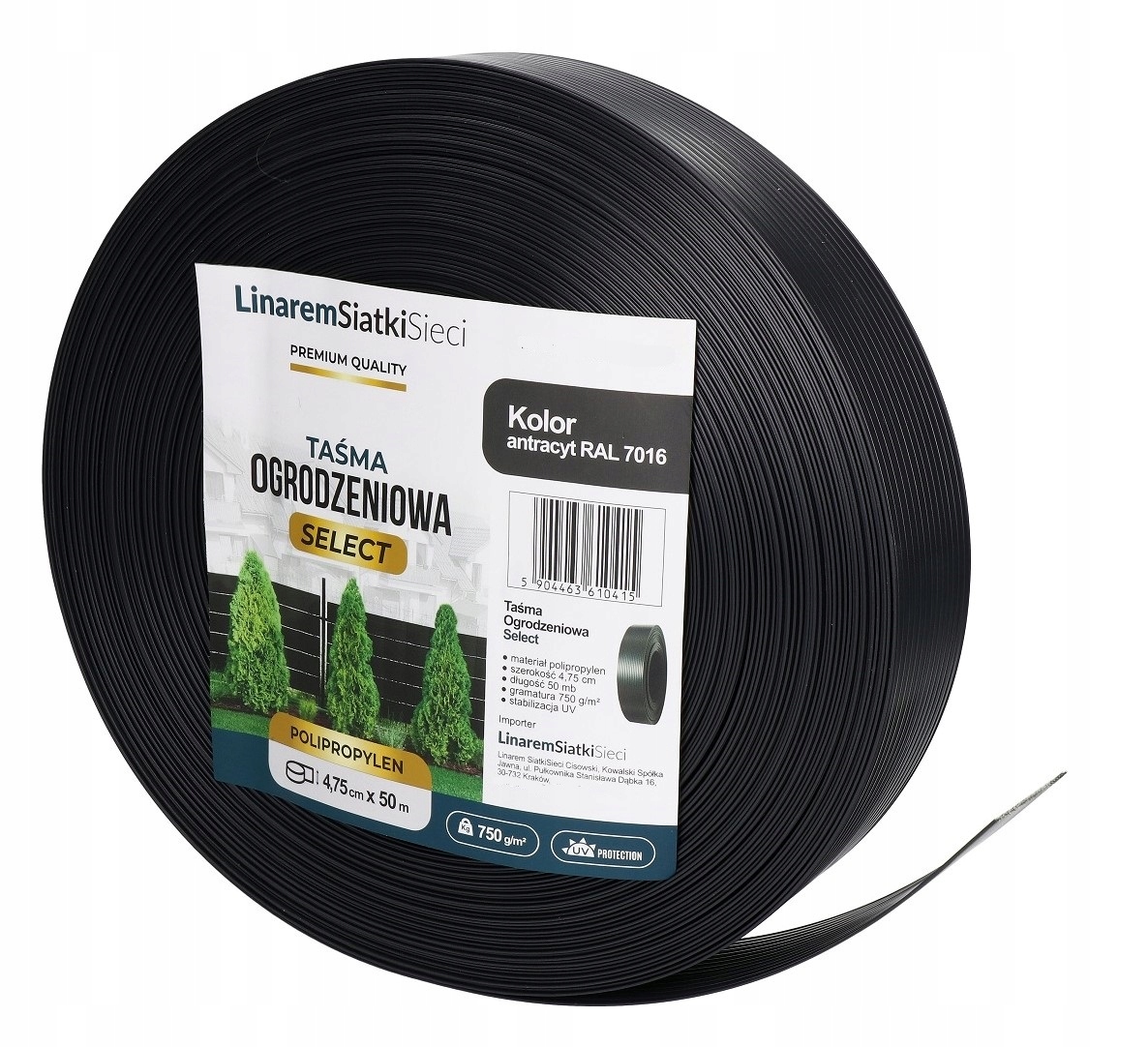 TAŚMA OGRODZENIOWA PP SELECT 3D ANTRACYT 4,75x50m