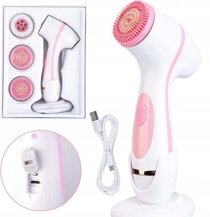 Szczoteczka Soniczna Do Mycia Twarzy Szczotka Elektryczna Oczyszczanie 3w1 Model Spin Facial Brush N