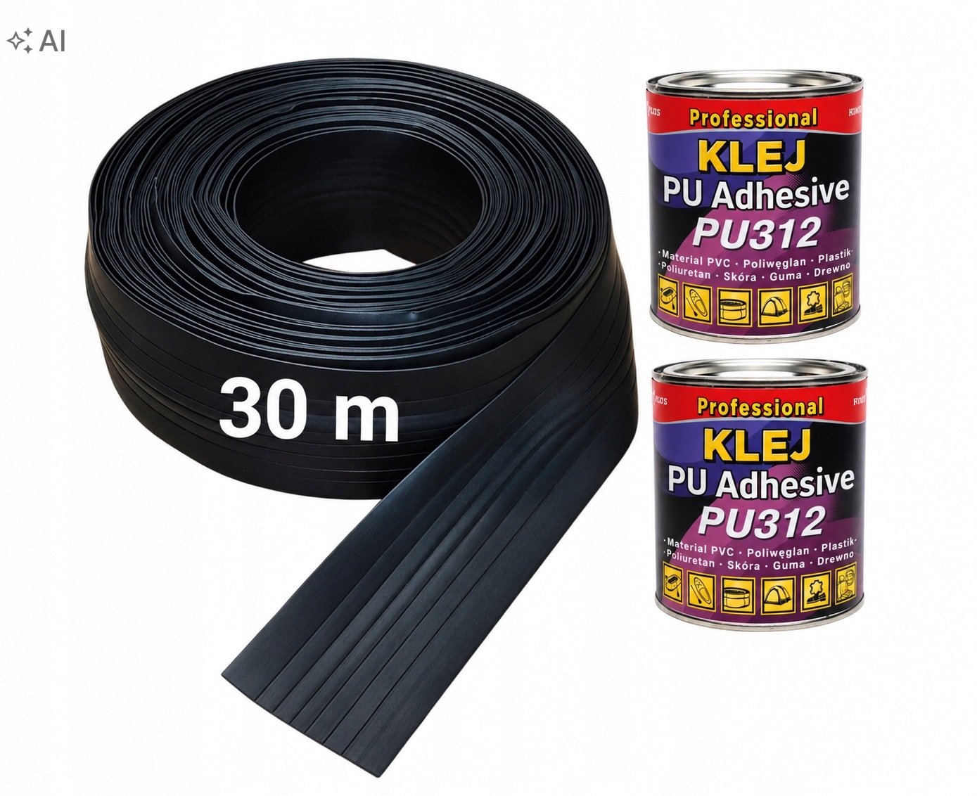 Listwa ochronna do pontonu Sup Rib Kajak 10cm*30m 2 szt klej PU312 600g
