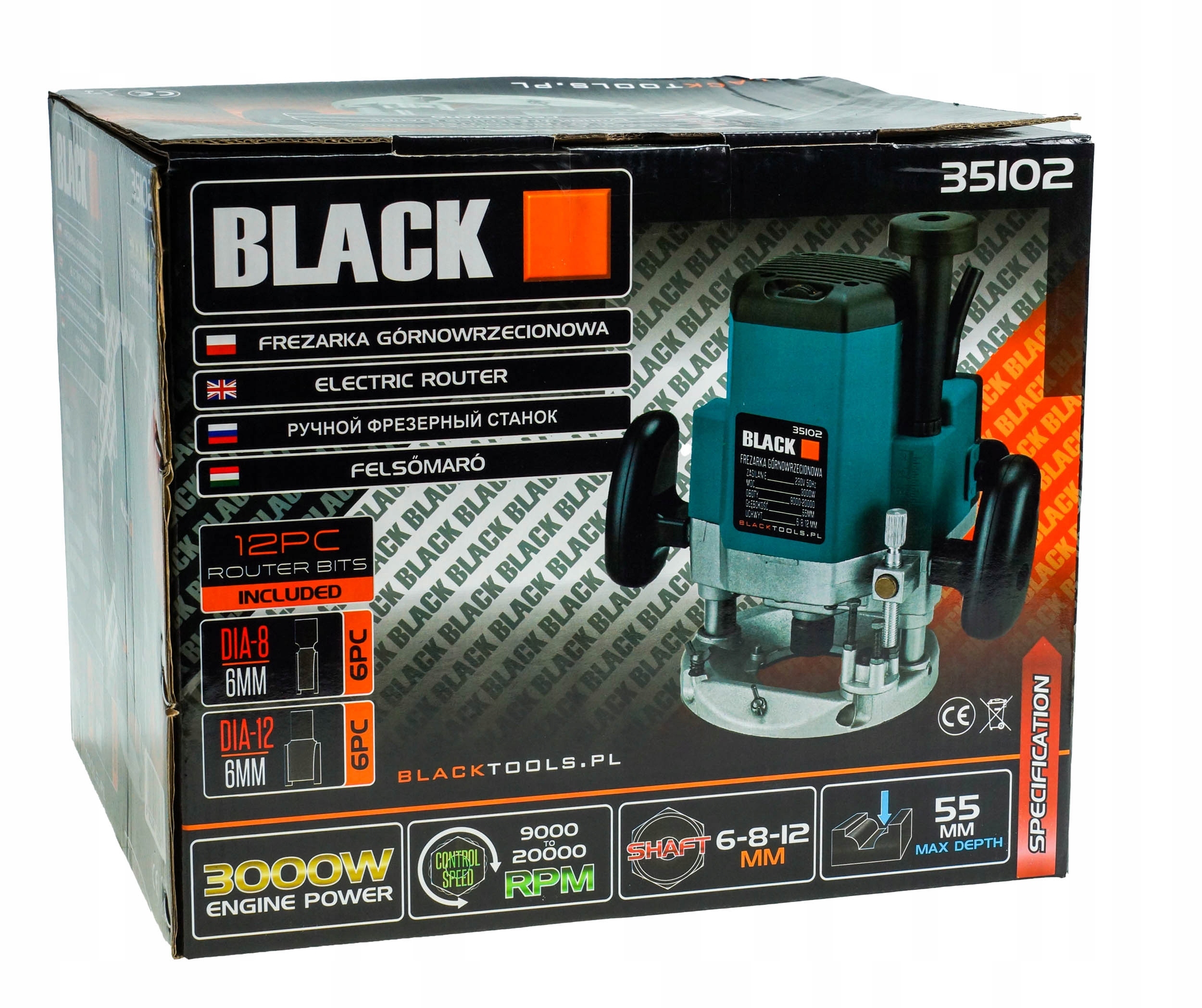 FREZARKA GÓRNOWRZECIONOWA 3000W Marka Black