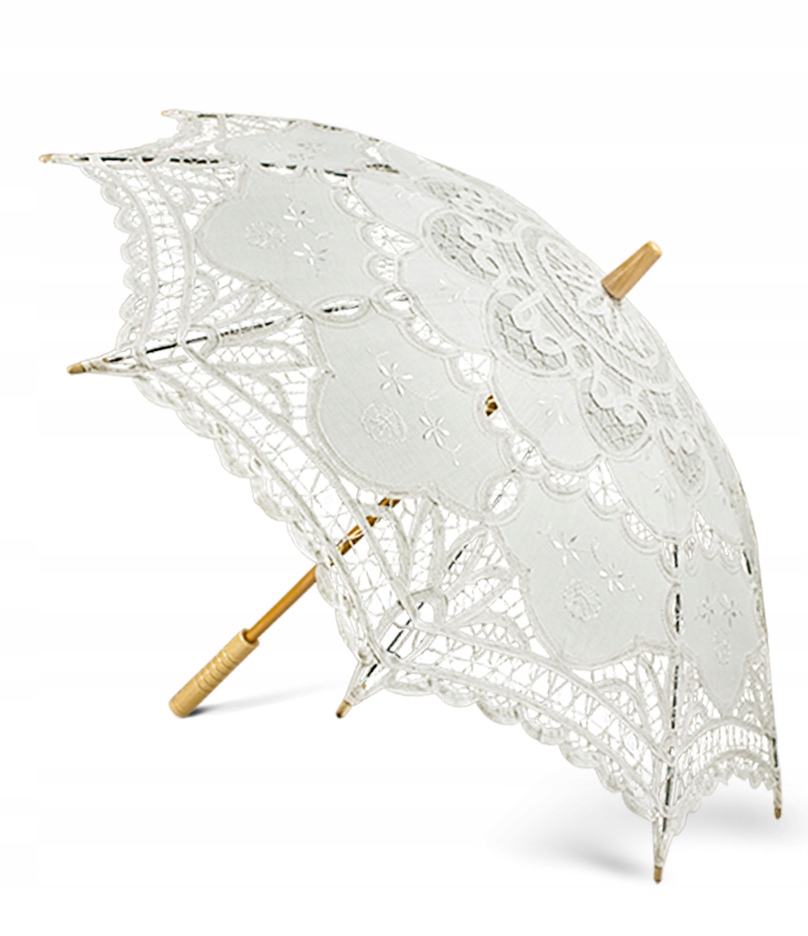 

Classic Lace Biała koronkowa parasolka ślubna