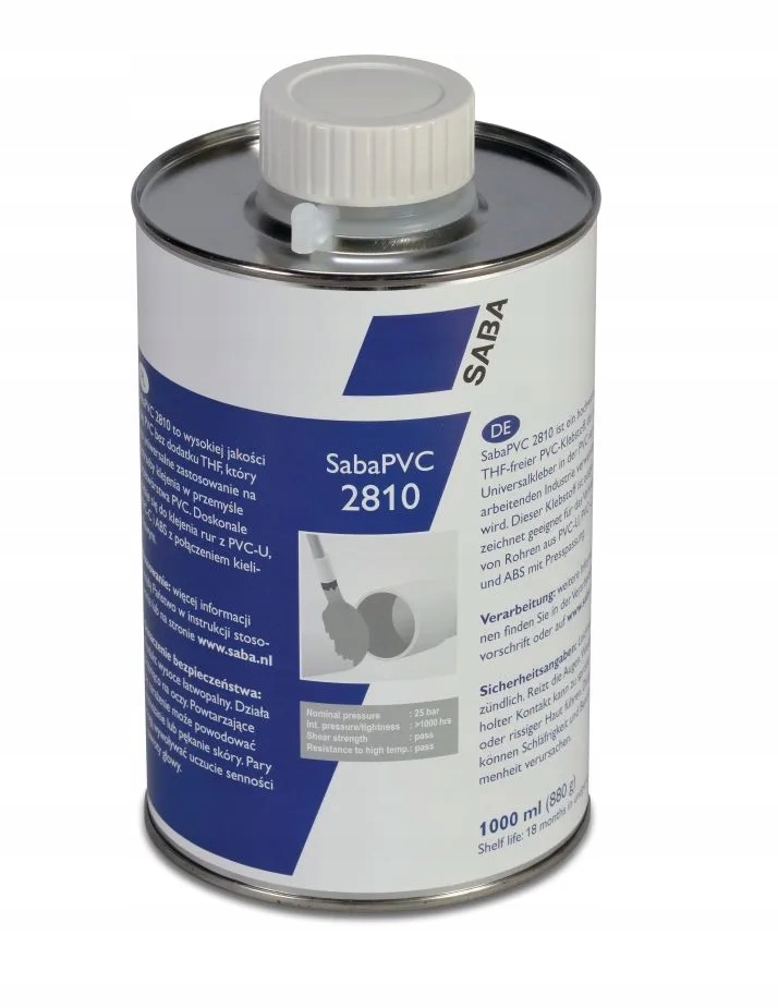 Saba Klej do PVC 0,25l z pędzlem type SabaPVC 2810