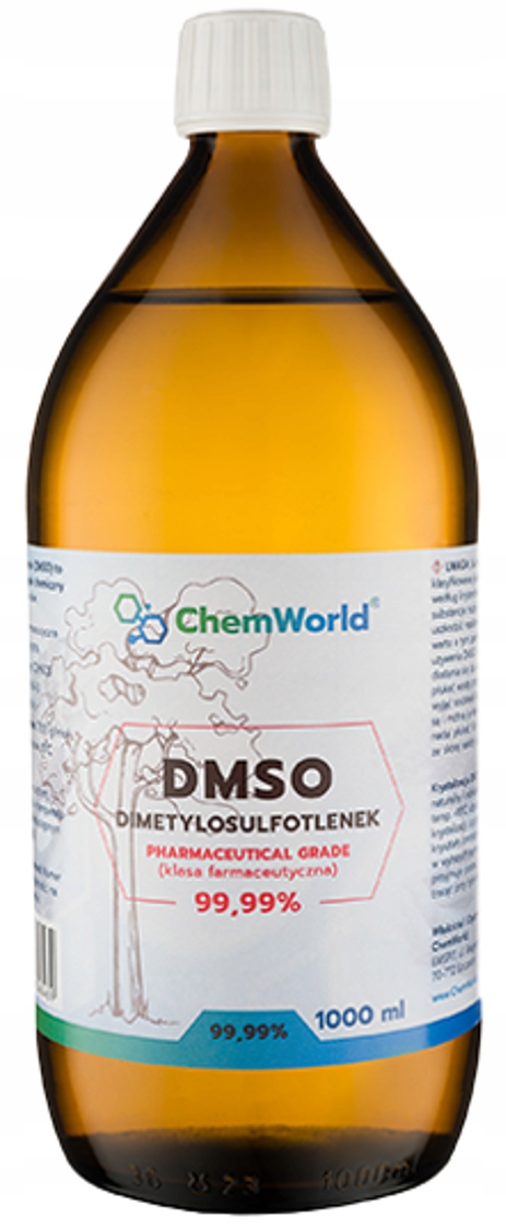 ChemWorld Dmso 99,99% 1000 ml 1 L Czda Czystość Farmaceutyczna