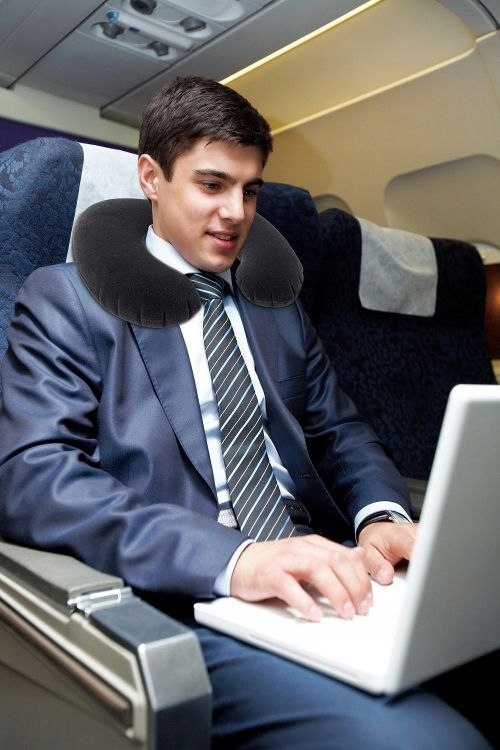 ZAGŁÓWEK PODUSZKA NA SZYJĘ DO SAMOCHODU SAMOLOTU ROGAL PODRÓŻNA DMUCHANA Marka Abbey