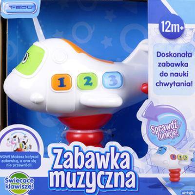 ZABAWKA MUZYCZNA KOŃ SAMOLOT DŹWIĘK I ŚWIATŁO +12M Rodzaj samoloty