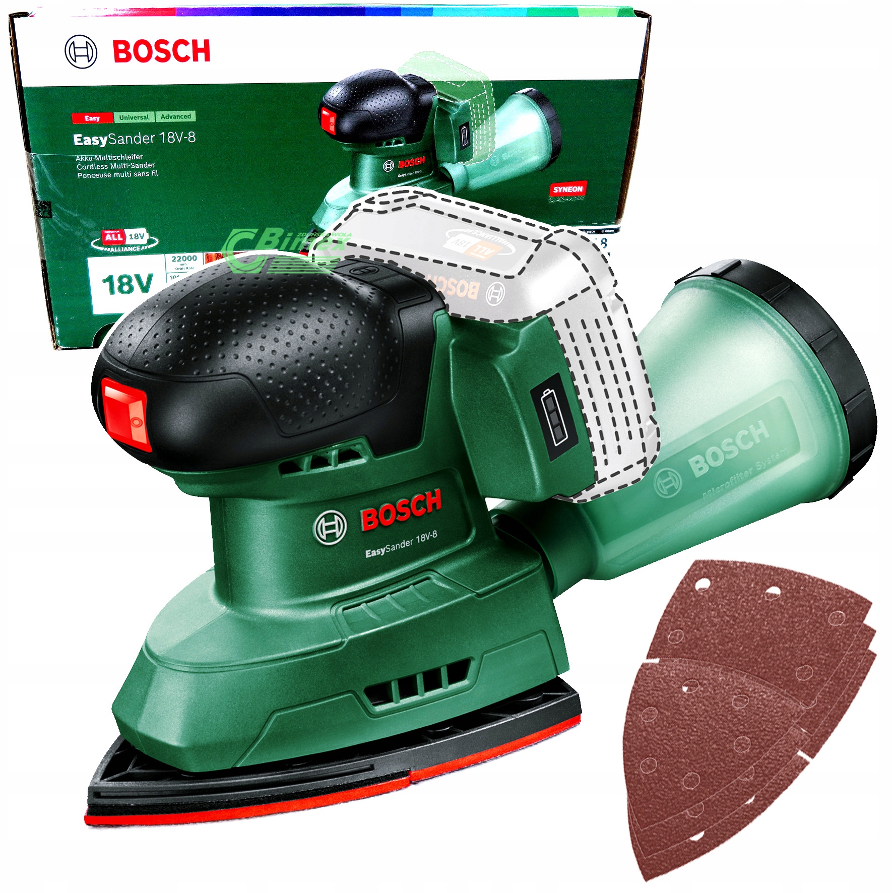 Szlifierka uniwersalna akumulatorowa EasySander 18V-8 Bosch 06033E3000
