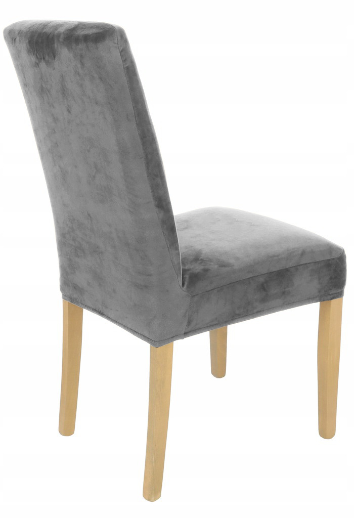 POKROWIEC NA KRZESŁO SZARY WELUR ELASTYCZNY UNIWERSALNY GRUBY POKROWCE Kolor dominujący odcienie szarości