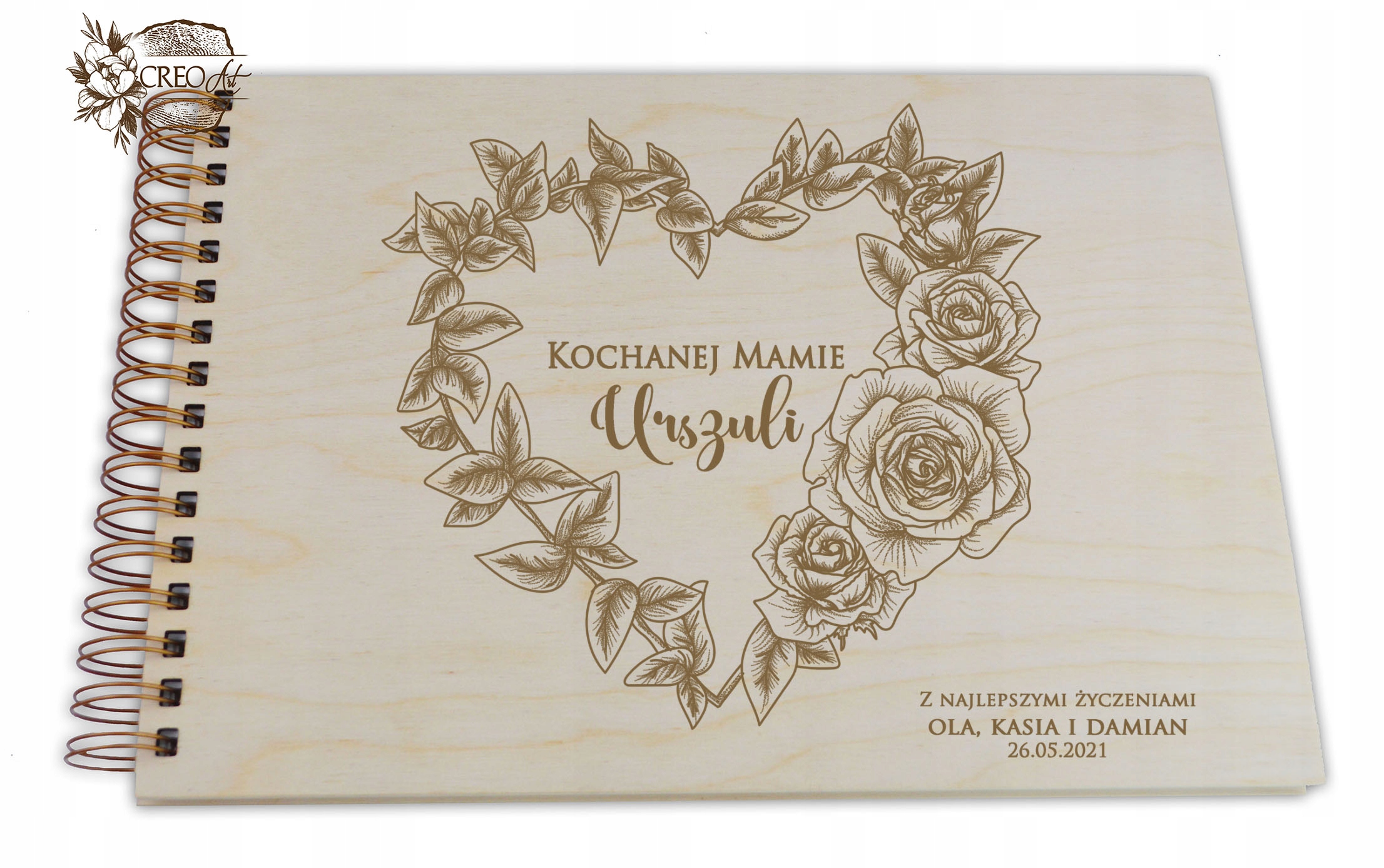 

Piękny Album drewniany na Prezent - Dzień Matki