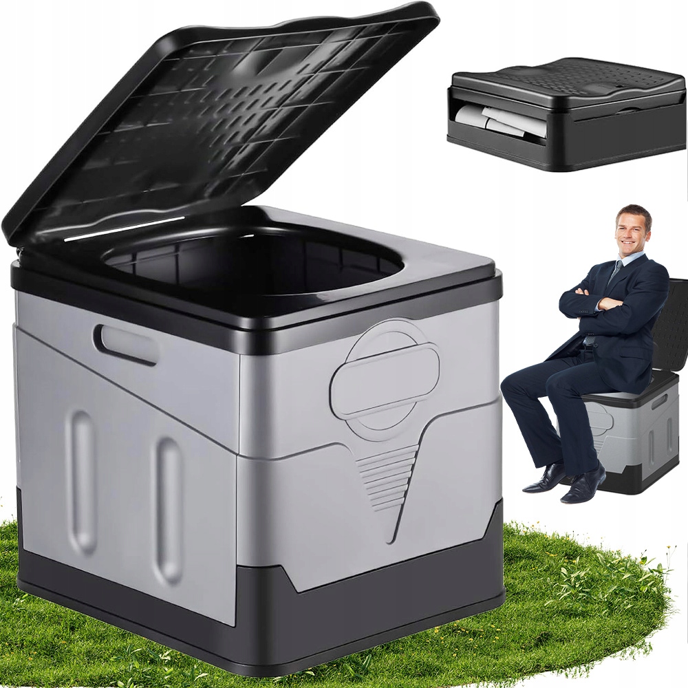 Przenośna Składana Toaleta Turystyczna Na Kemping 20L Do Samochodu