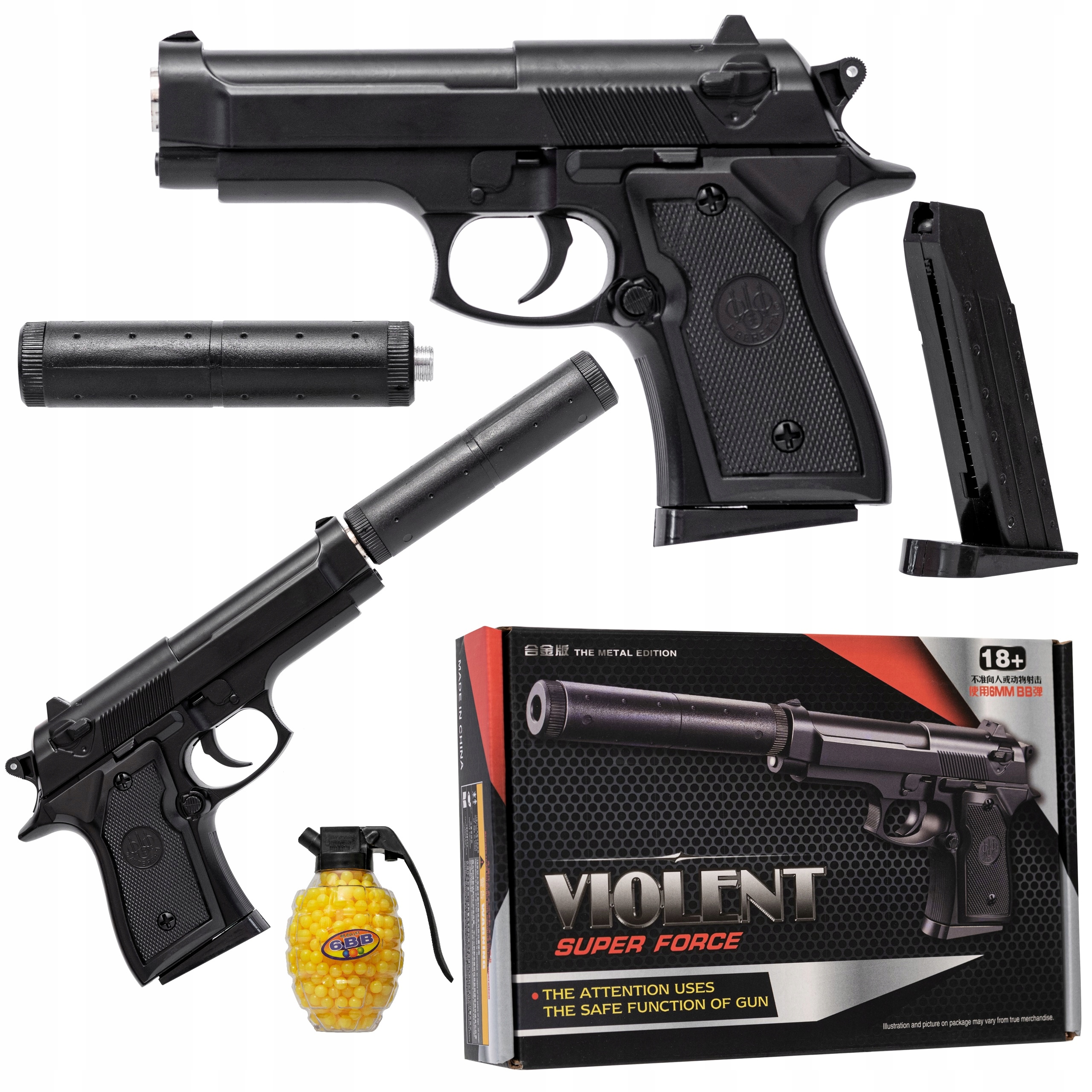 

Metalowy Pistolet Na Kulki Beretta Granat