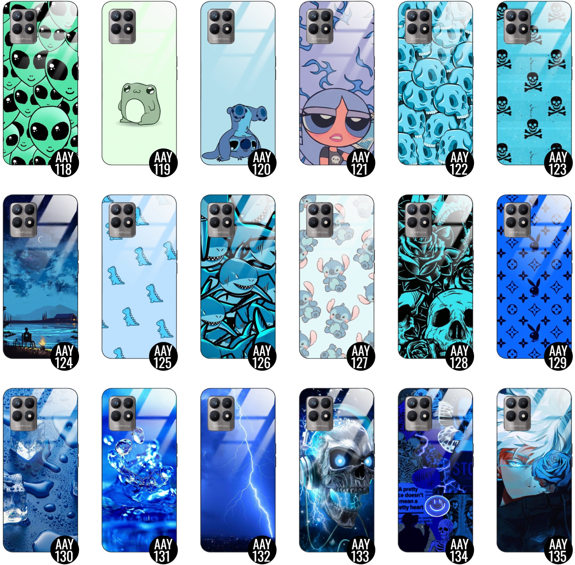 TOK GLASS REALME 8i TOK SZÍNES FELSŐ MINTÁK Típus hátlapvédő