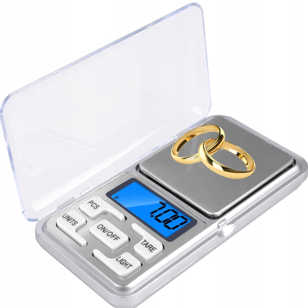 WAGA JUBILERSKA KIESZONKOWA PRZENOŚNA 0,01-200g WYŚWIETLACZ ETUI + BATERIE Maksymalne obciążenie 200 g
