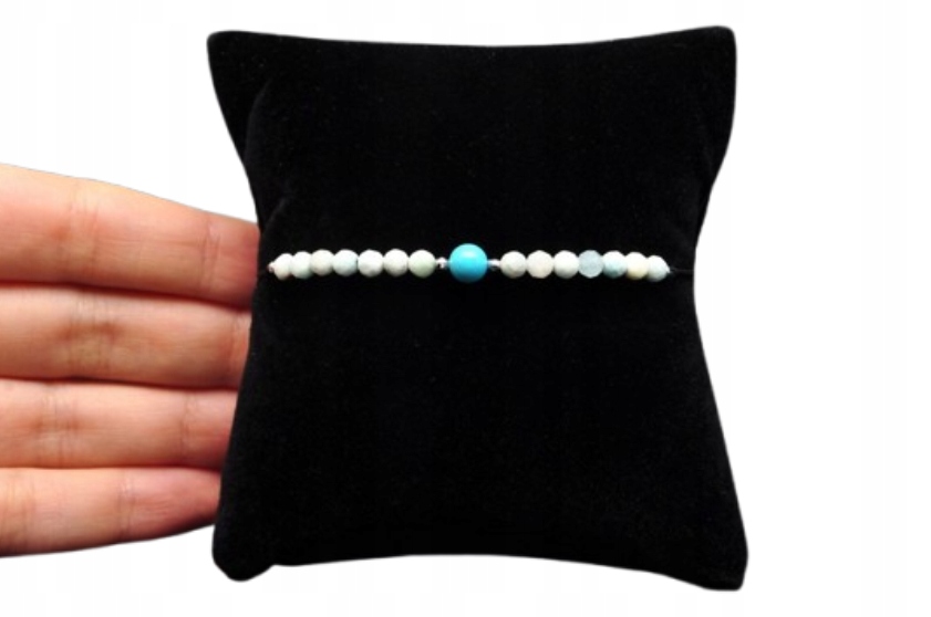 * Tyrkys Larimar Krásný Nastavitelný Náramek Č. 22 *