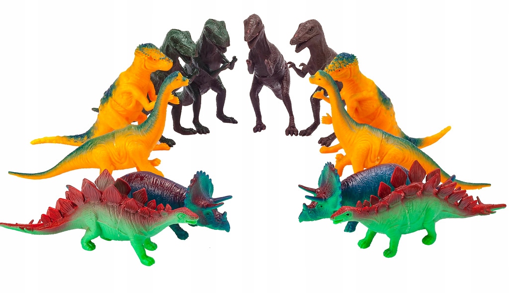 

Dinozaury Duży Zestaw 12 szt Figurki Różne Gumowe