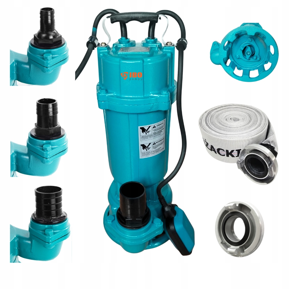 Pompa Furiatka 1500 Ibo zatapialna z rozdrabniaczem wąż 15m nasada