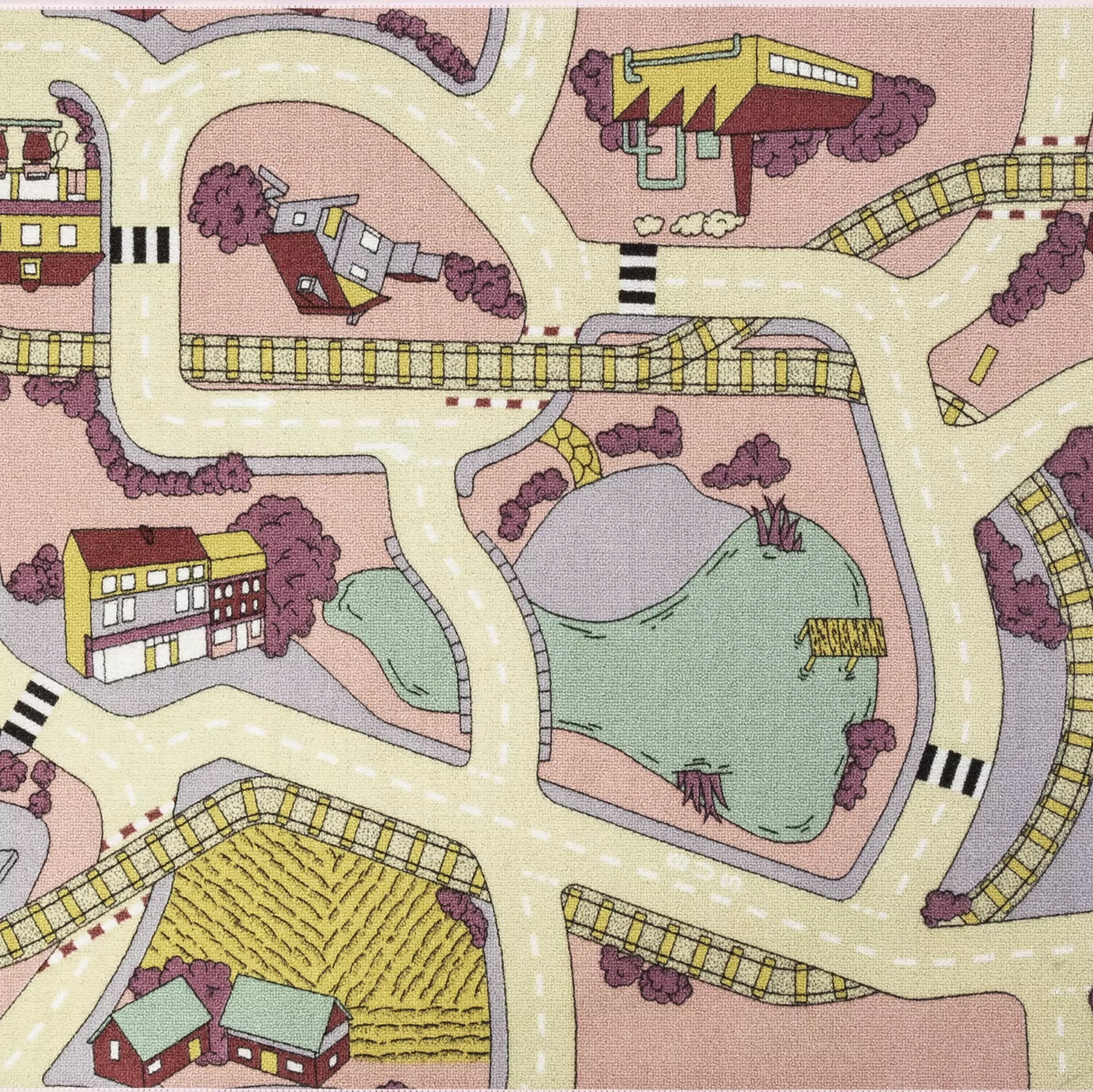 Koberec Playtime 140x200 Ulice Město na hraní pro děti v1