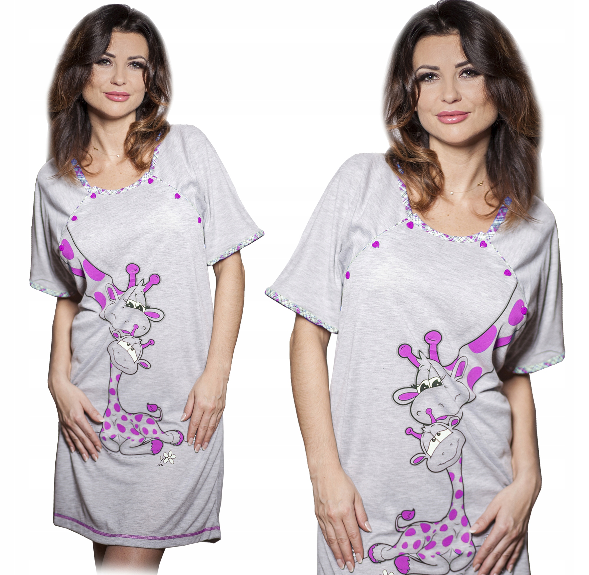 

Koszula Nocna Do Karmienia Porodu Rozpinana XL