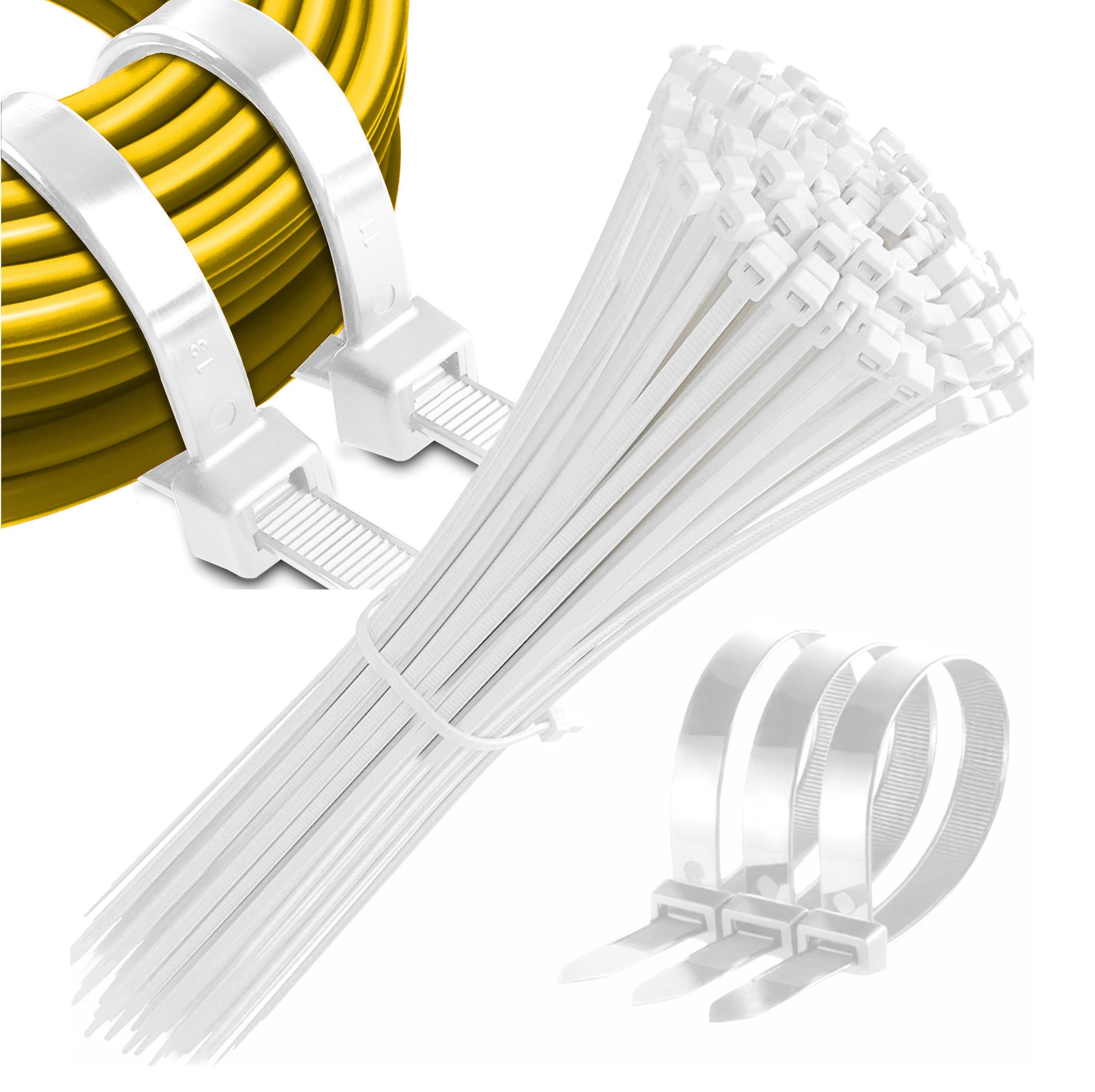 MOCNE OPASKI ZACISKOWE KABLOWE TRYTKI BIAŁE TAŚMA 3,6x200 100 SZT EAN (GTIN) 5900378961840