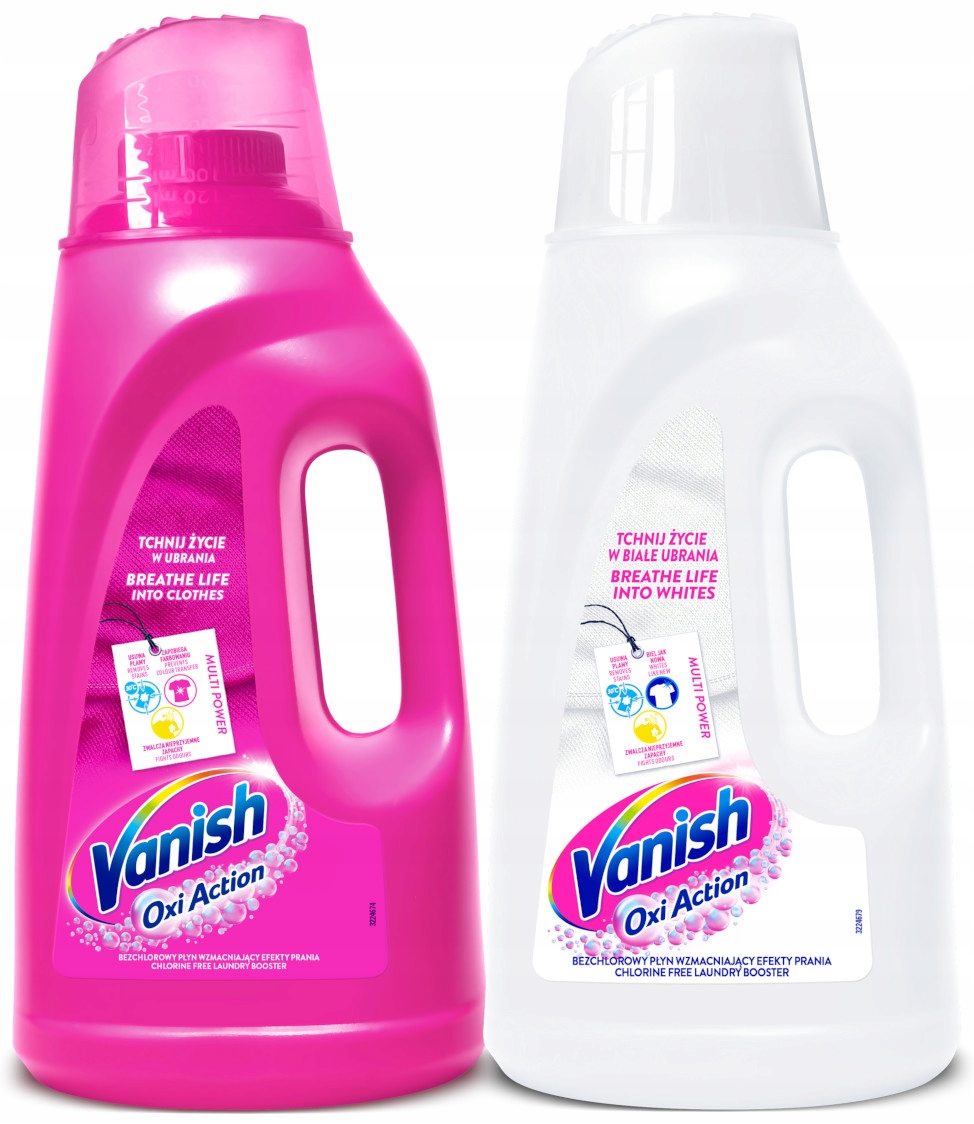 Levně Sada Vanish Oxi Action Tekuté odstraňovače skvrn pro bílé a barevné odstíny 2 x 2 l