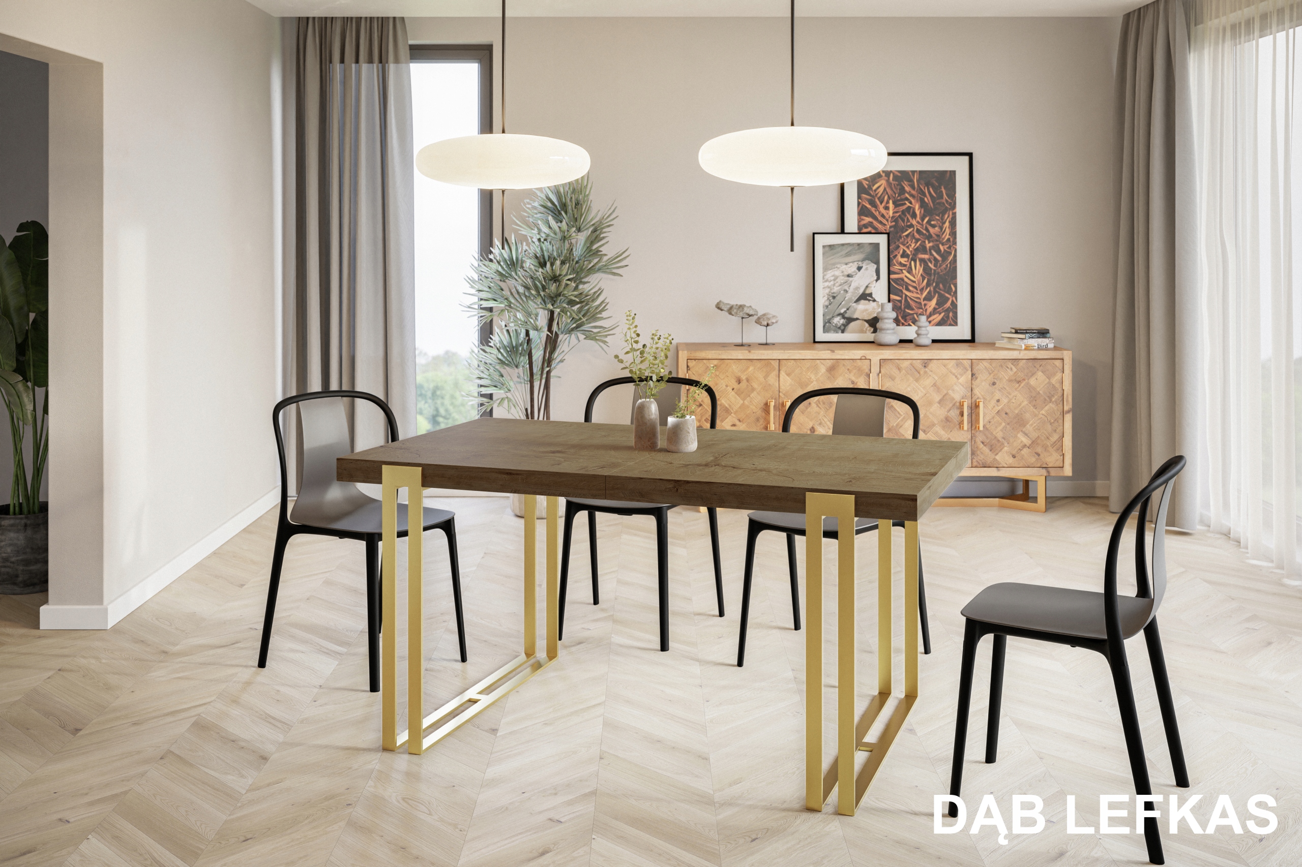 Stół rozkładany 180/280 LOFT GOLD metalowe nogi Kolekcja LOFT GOLD