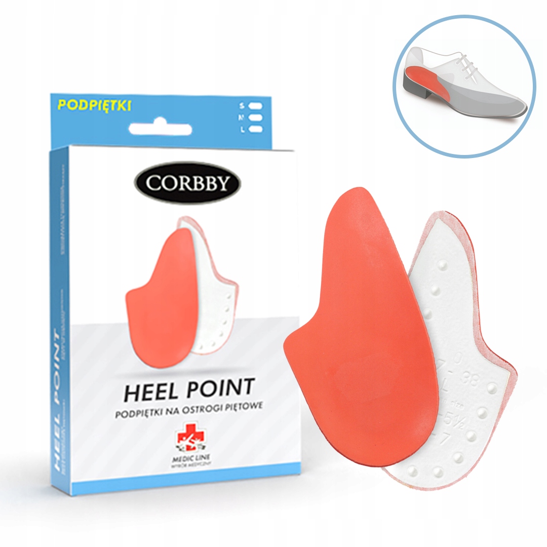 HEEL POINT Podpiętki na ostrogi piętowe Corbby Typ żelowe