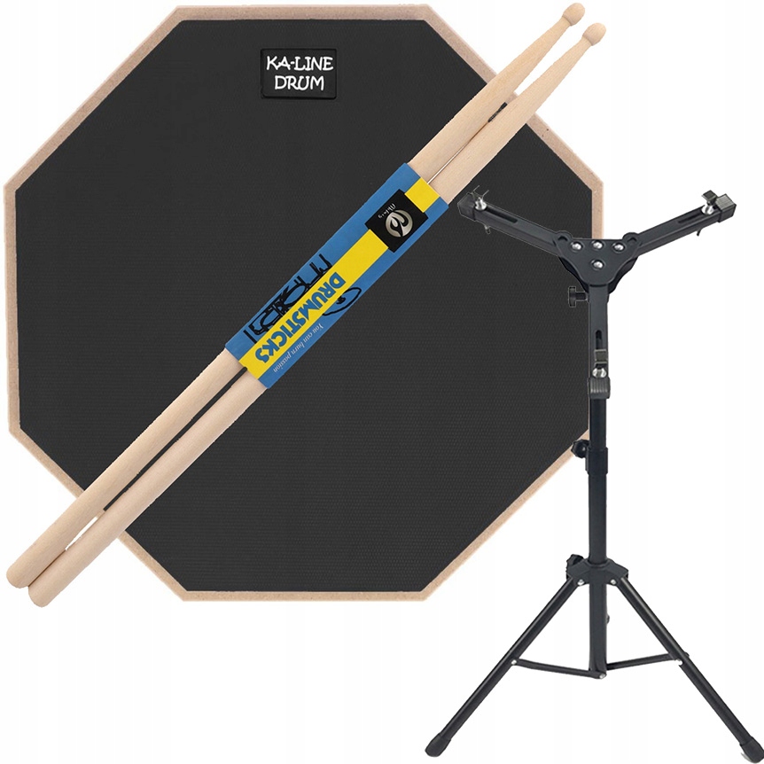 Pad perkusyjny do ćwiczeń PPM100 12 Czarny + Pałeczki 5A + Statyw ZESTAW