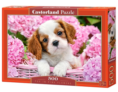 

Puzzle Pup in Pink Flowers 500 elementów (52233)