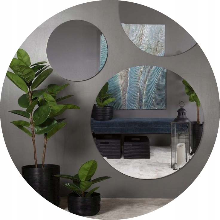 Okrúhle Zrkadlo fi 80 CM Kúpeľňové Okrúhle Zrkadlo Bez Rámu Brúsené