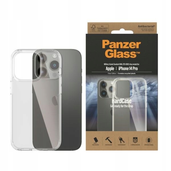 Pouzdro PanzerGlass HardCase pro iPhone 14 Pro 6,1" Antibakteriální, vojenská ochrana