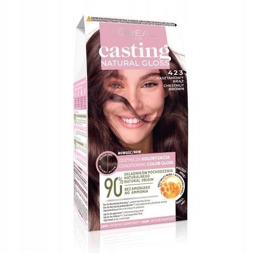 L'oreal Casting Natural Gloss Farba do Włosów 423 Kasztanowy Brąz