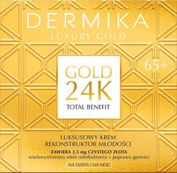 Dermika Luxusní Zlatý 24K Krém, Luxusní Rekonstruktor Mládí 65+ 50 ML