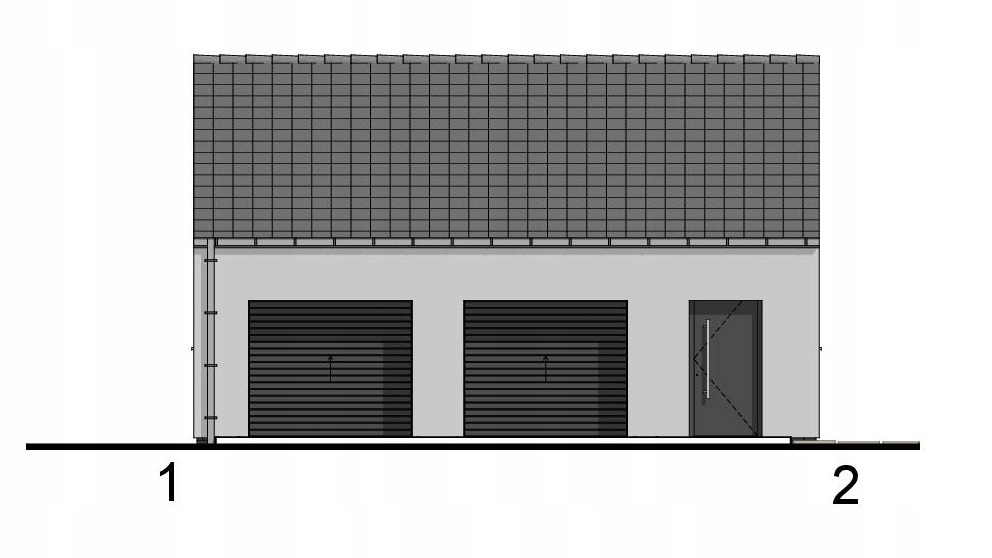 PROJEKT GARAŻU DWUSTANOWISKOWEGO G21 - modern 1 Szerokość 9.34 m