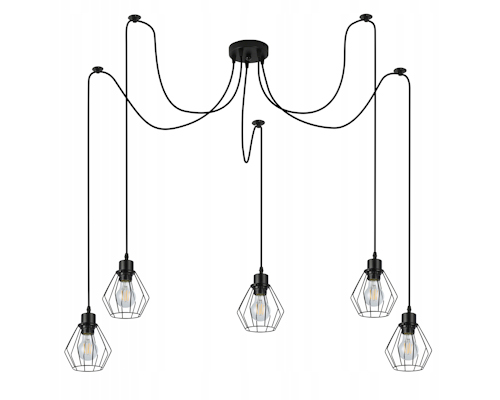 Závěsné stropní svítidlo Lustr Loft 5x E27 Pavouk