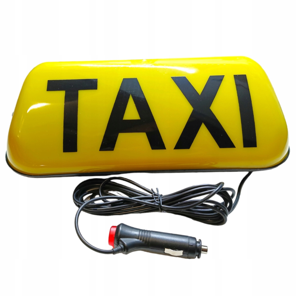 LAMPA TAXI LED KOGUT SYGNALIZATOR GAPA NA MAGNES ŻÓŁTA Z NAPISEM WTYCZKA Stan opakowania oryginalne