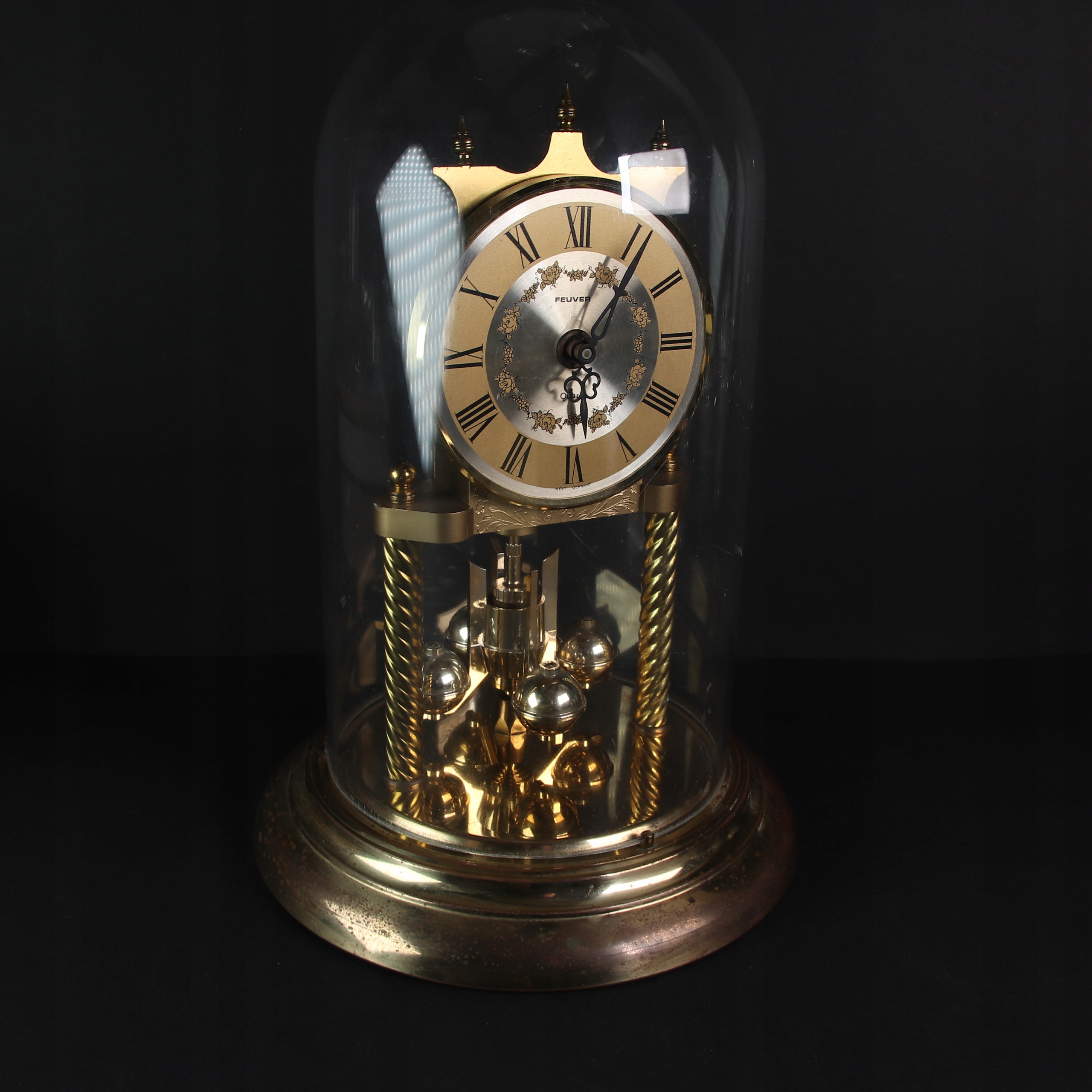 ANK STARY ZEGAR KOMINKOWY ROCZNIAK FEUVER NIEMCY