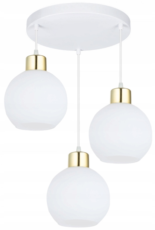 Lampa Wisząca Sufitowa Biała Złota Kule