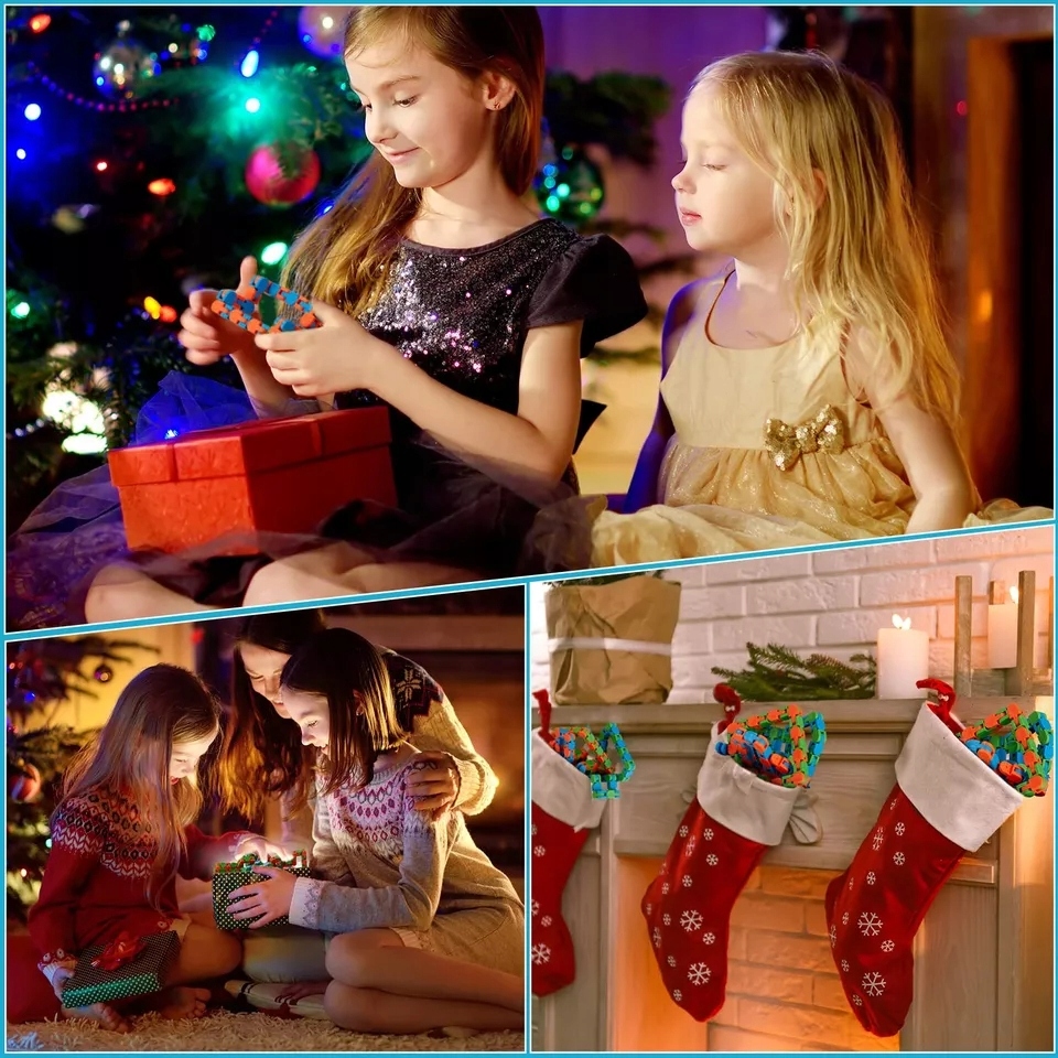 WĄŻ DO ŁĄCZENIA ZABAWKA SENSORYCZNA KLOCKI ŁAŃCUCH Kolor wielokolorowy